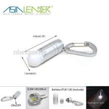 LED poderoso impermeável Mini Keychain luz com gancho de escalada